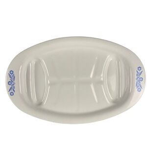 Corning Ware P-19 Cornflower Blue Meat Platter Oval Made‎ in USA
